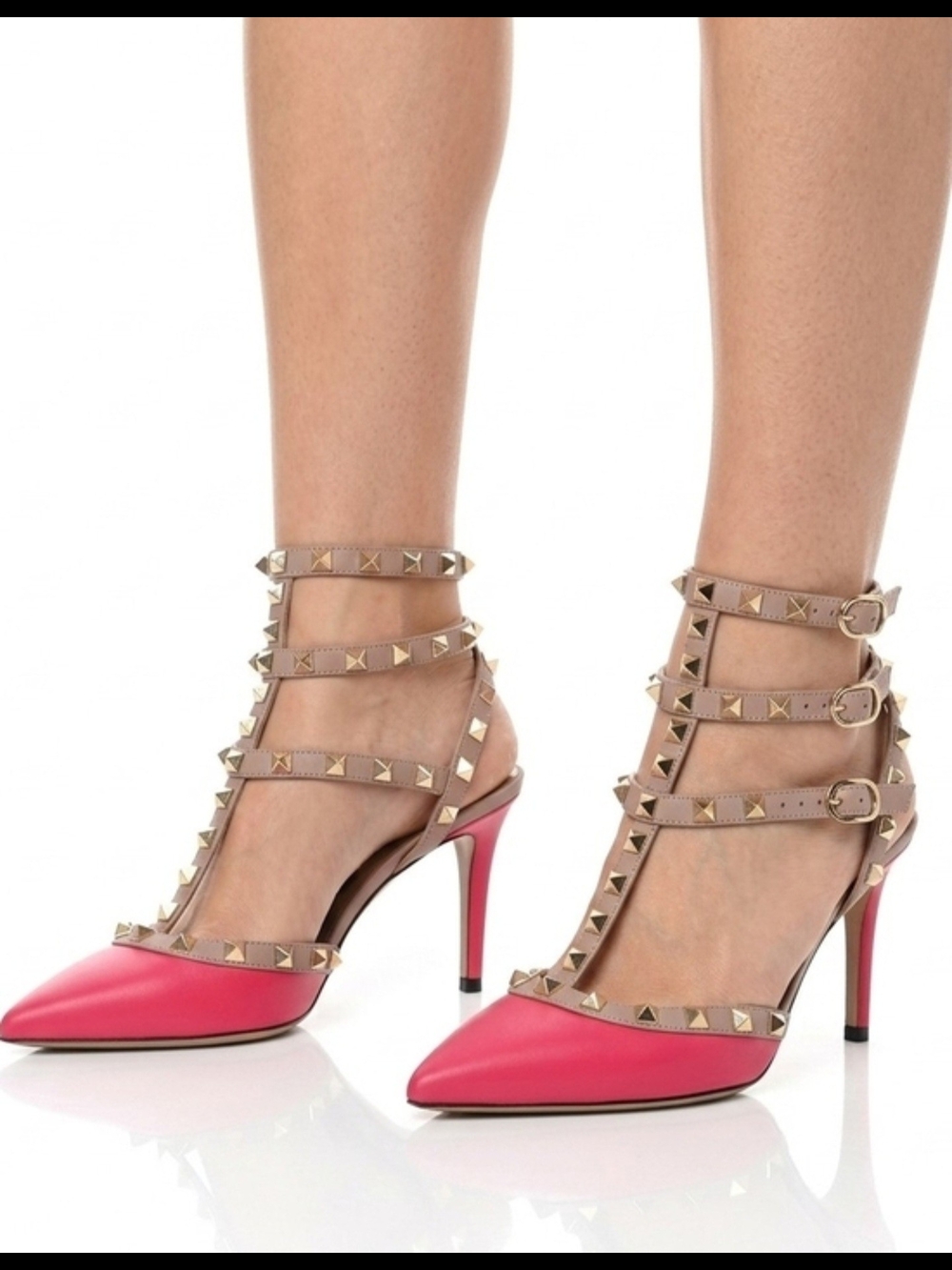 65mm Valentino Garavani Rockstud Pink Leather Pumps Size 39